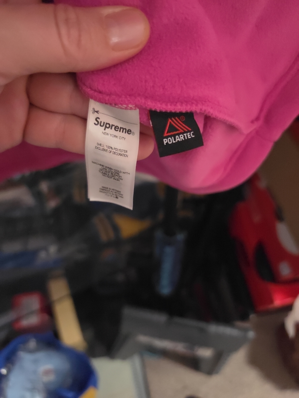 Supreme Pink Fleece Pullover with Box Logo - Picture 8 of 9